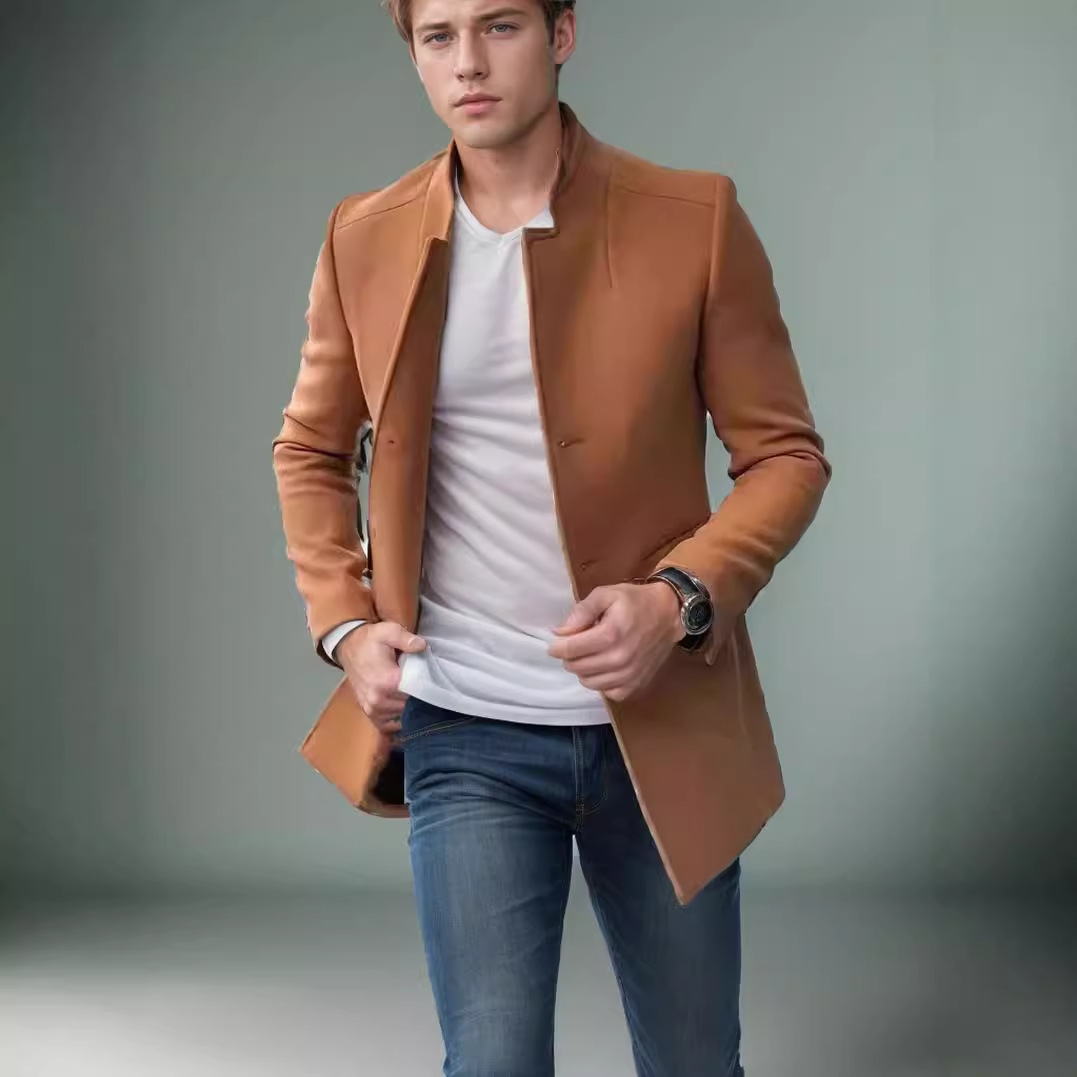Wool Blend Blue Coat Mans Fish - Outdoor Sport Hobbies ulasan dan harga